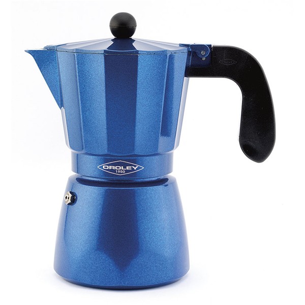 Cafetera aluminio Oroley Blue inducción.