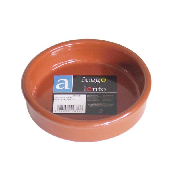 Cazuela de barro redonda.