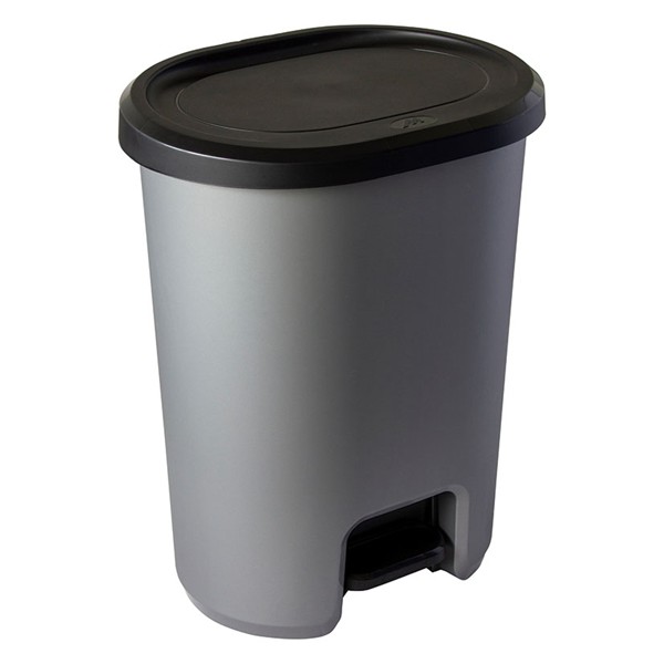 Cubo pedal HABITEX gris metal