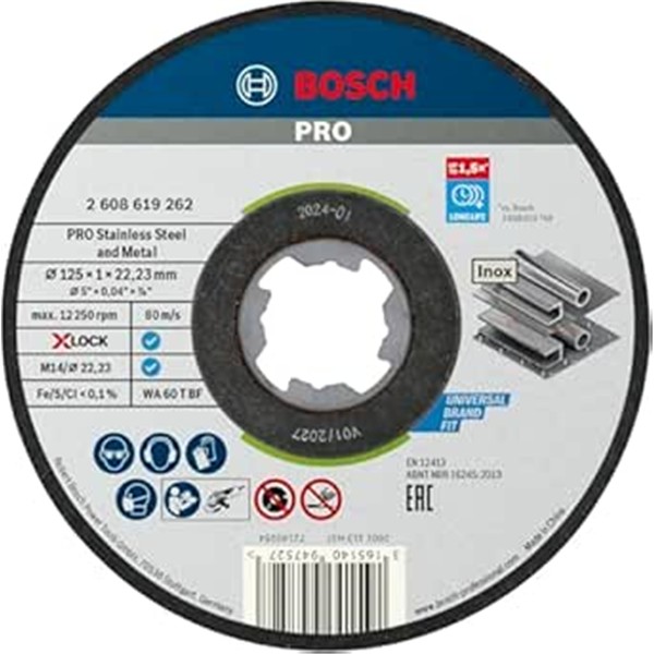 Pack 10 discos de corte BOSCH X-Lock