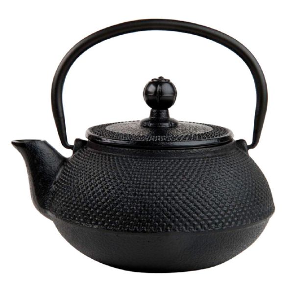 Tetera hierro fundido negro.