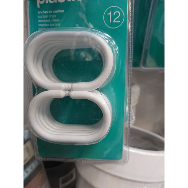 ANILLA CORTINA DUCHA BLANCAS BLISTER 