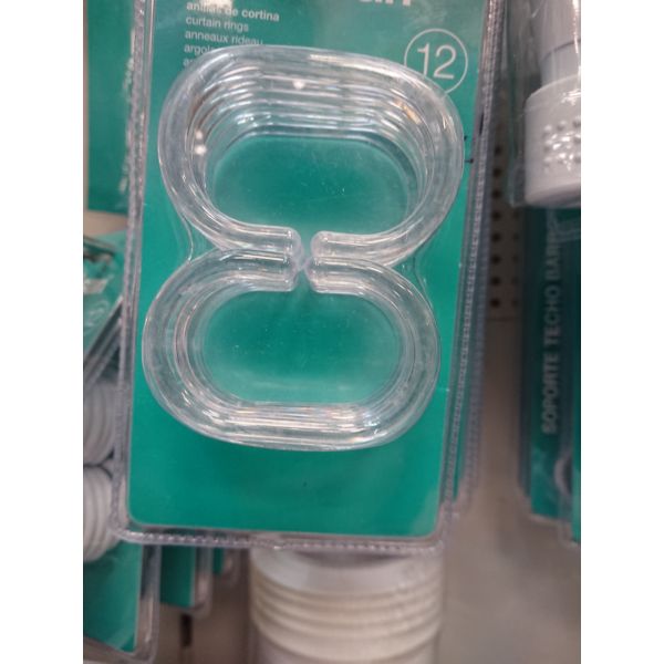 ANILLA CORTINA DUCHA TRANSPARENTE BLISTER 