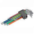 JUEGO 9 LLAVES ALLEN HEXAG. MULTICOLOR