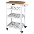 Carrito auxiliar camarera con ruedad, color blanco. 40x62,5xh.85,5 cm.
