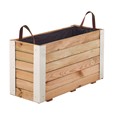 Jardinera BAMBOU 80x30x43,5 cm con esquinas metalicas, 72L
