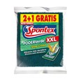 Estropajo de fibra verde XXL. 3 unidades. Spontex.