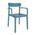 Silla Elba con brazos. Color azul retro