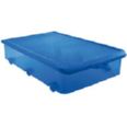 Caja 63 l. bajo cama c/ruedas tapa simple azul
